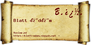 Blatt Ádám névjegykártya