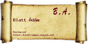 Blatt Ádám névjegykártya
